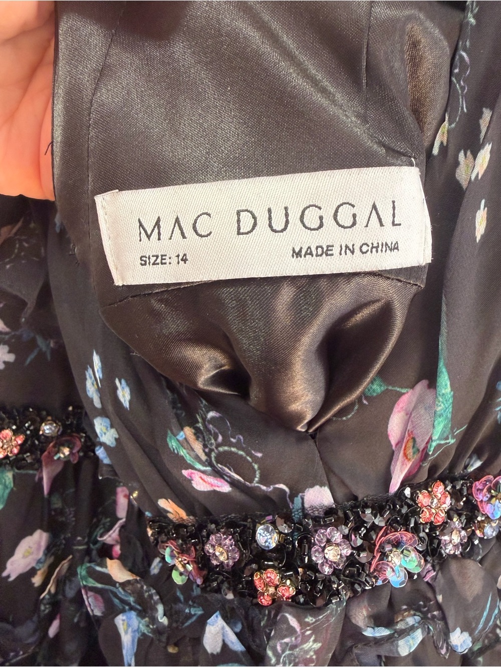 NWT Mac Duggal Floral Ruffle Gown 68090 – size 14 - Picture 10 of 10
